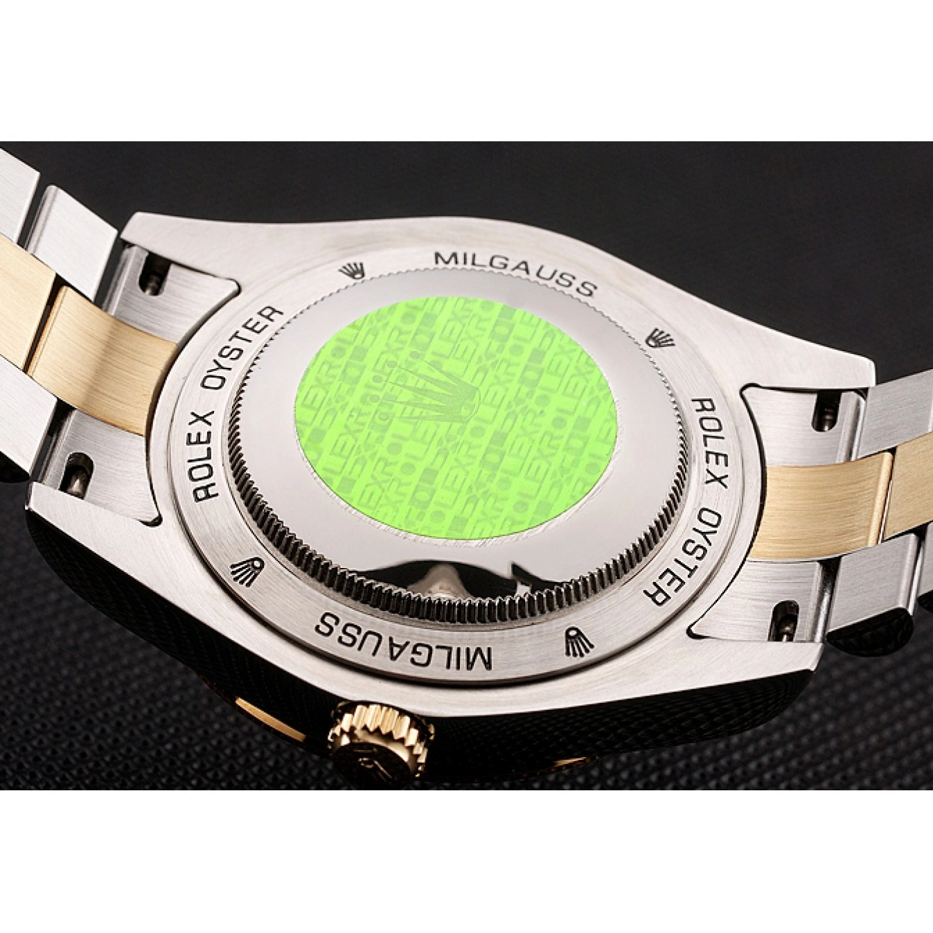 AAA replica watch 1454105 Bracelet Swiss Two Diamonds Black Rolex Dial Tone And Day-Date Rubies 1014